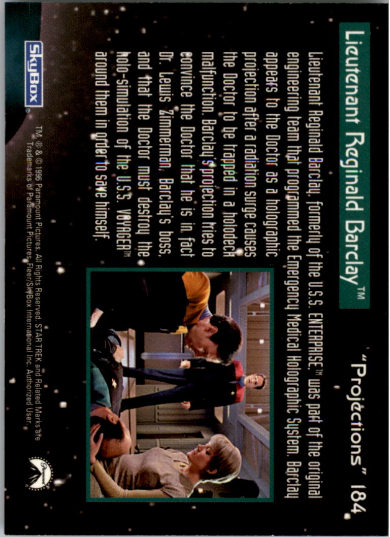 1997 SkyBox Star Trek Voyager Season Two #184 Lt. Reginald Barclay back image