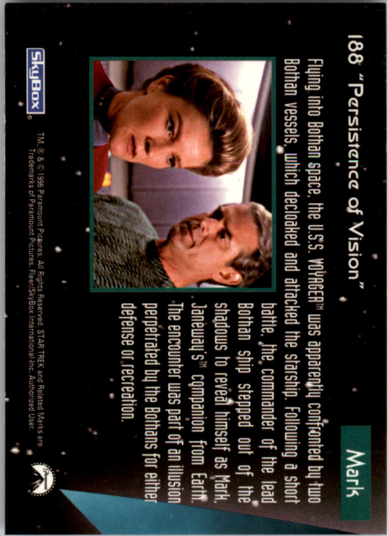 1997 SkyBox Star Trek Voyager Season Two #188 Mark back image