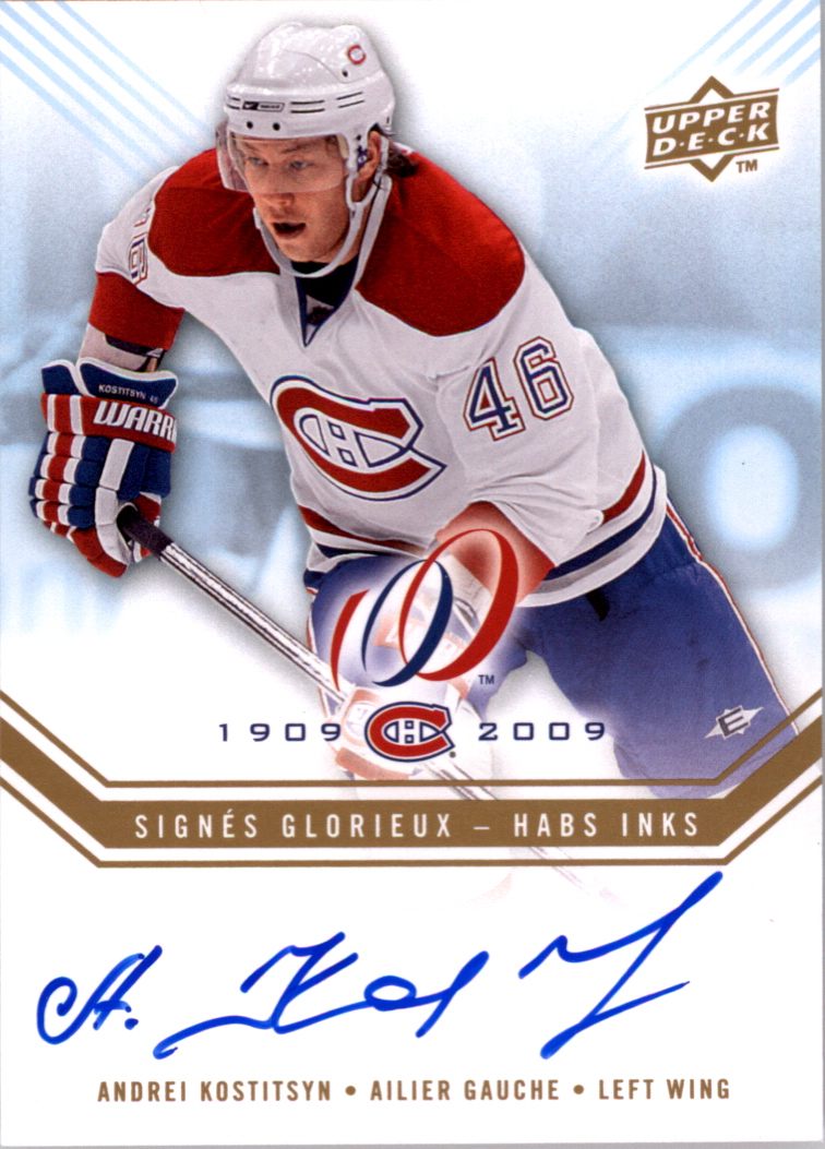 2008-09 Upper Deck Montreal Canadiens Centennial Habs INKS #HABSKO Andrei Kostitsyn