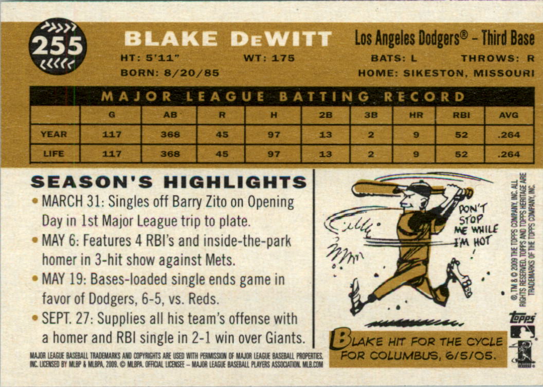 2009 Topps Heritage Baseball Card Pick (Base) 1-329 - Picture 384 of 500