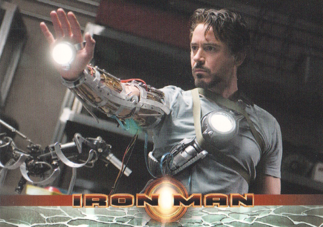 2008 Rittenhouse Iron Man #26 Back in his private lab, Tony tests a prototype gauntlet