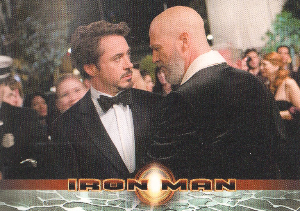 2008 Rittenhouse Iron Man #37 Tony Stark confronts Obidiah Stane regarding Stark Industries'