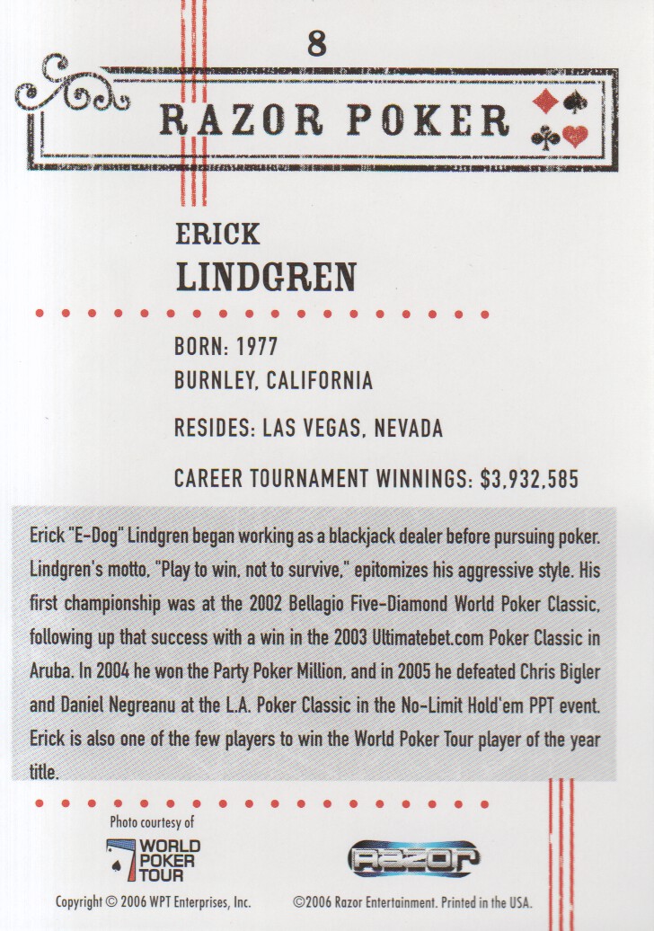 Tarjetas coleccionables Razor Poker 2006: elige de la lista - Imagen 13 de 85