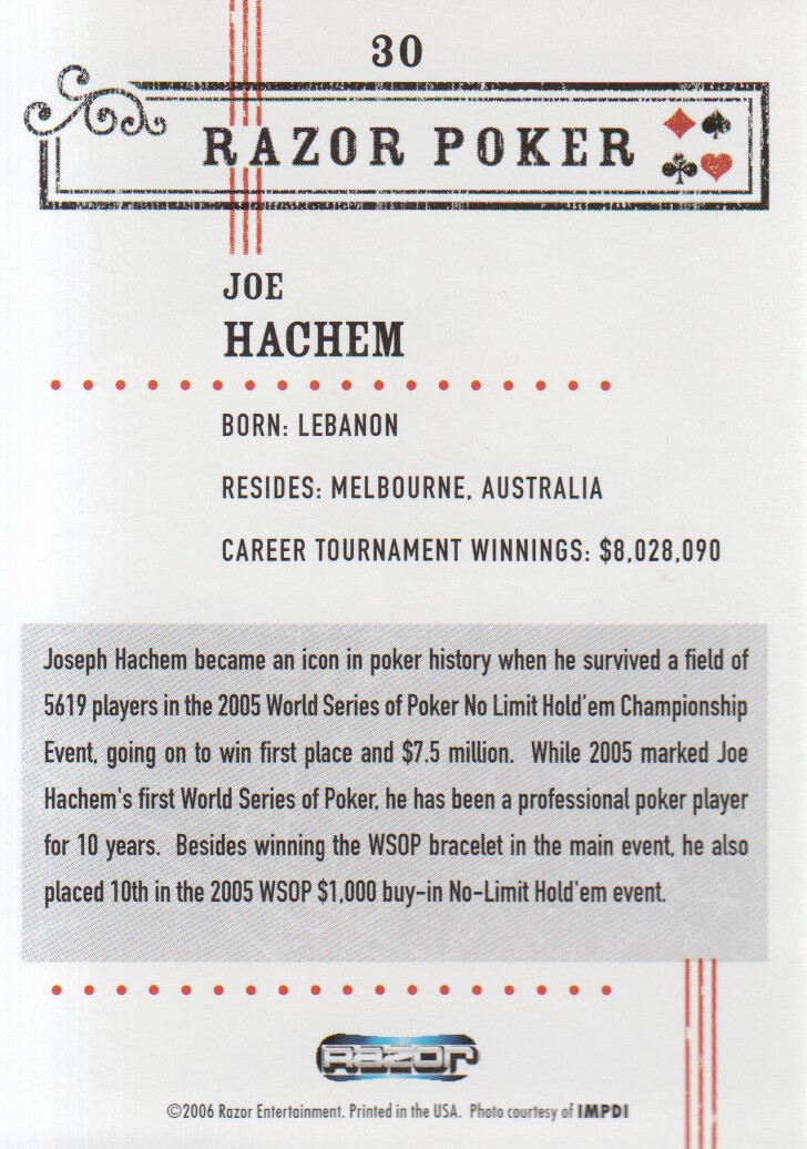 Tarjetas coleccionables Razor Poker 2006: elige de la lista - Imagen 29 de 85