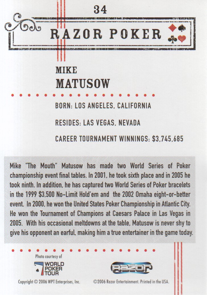 Tarjetas coleccionables Razor Poker 2006: elige de la lista - Imagen 33 de 85