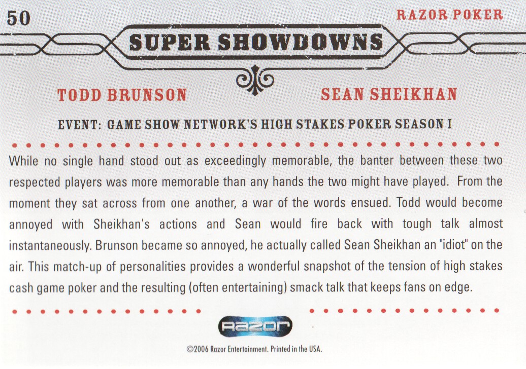 Tarjetas coleccionables Razor Poker 2006: elige de la lista - Imagen 51 de 85