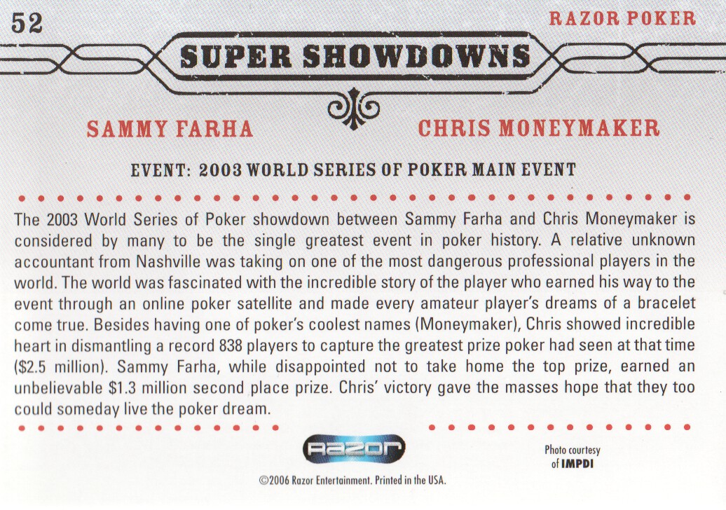 Tarjetas coleccionables Razor Poker 2006: elige de la lista - Imagen 53 de 85