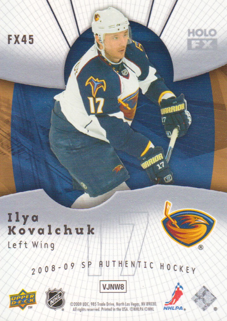 2008-09 SP Authentic Holoview FX #FX45 Ilya Kovalchuk back image