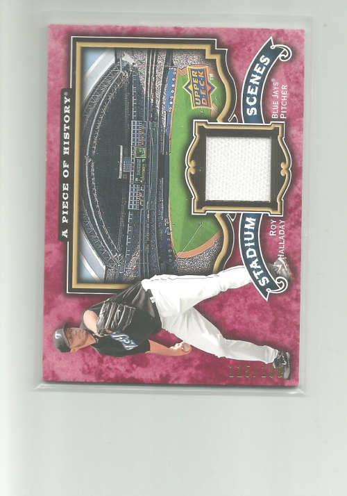 2009 UD A Piece of History Stadium Scenes Jersey Red #SSRH Roy Halladay