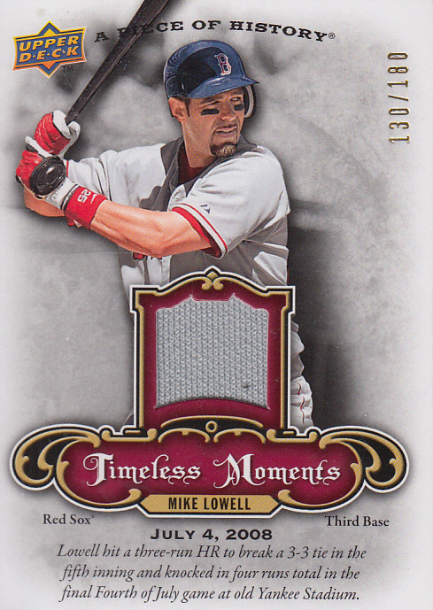2009 UD A Piece of History Timeless Moments Jersey Red #TMML Mike Lowell