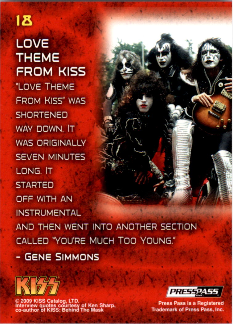 2009 Press Pass KISS Ikons #18 Love Theme From KISS back image