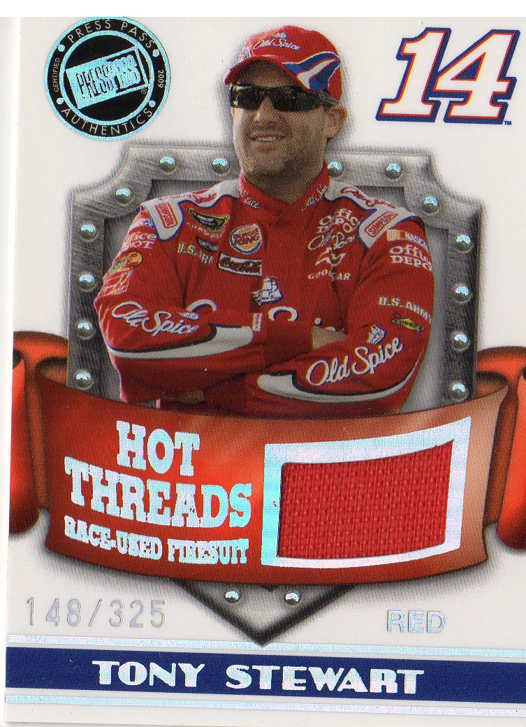 2009 Press Pass Premium Hot Threads #HTTS2 Tony Stewart Red/325