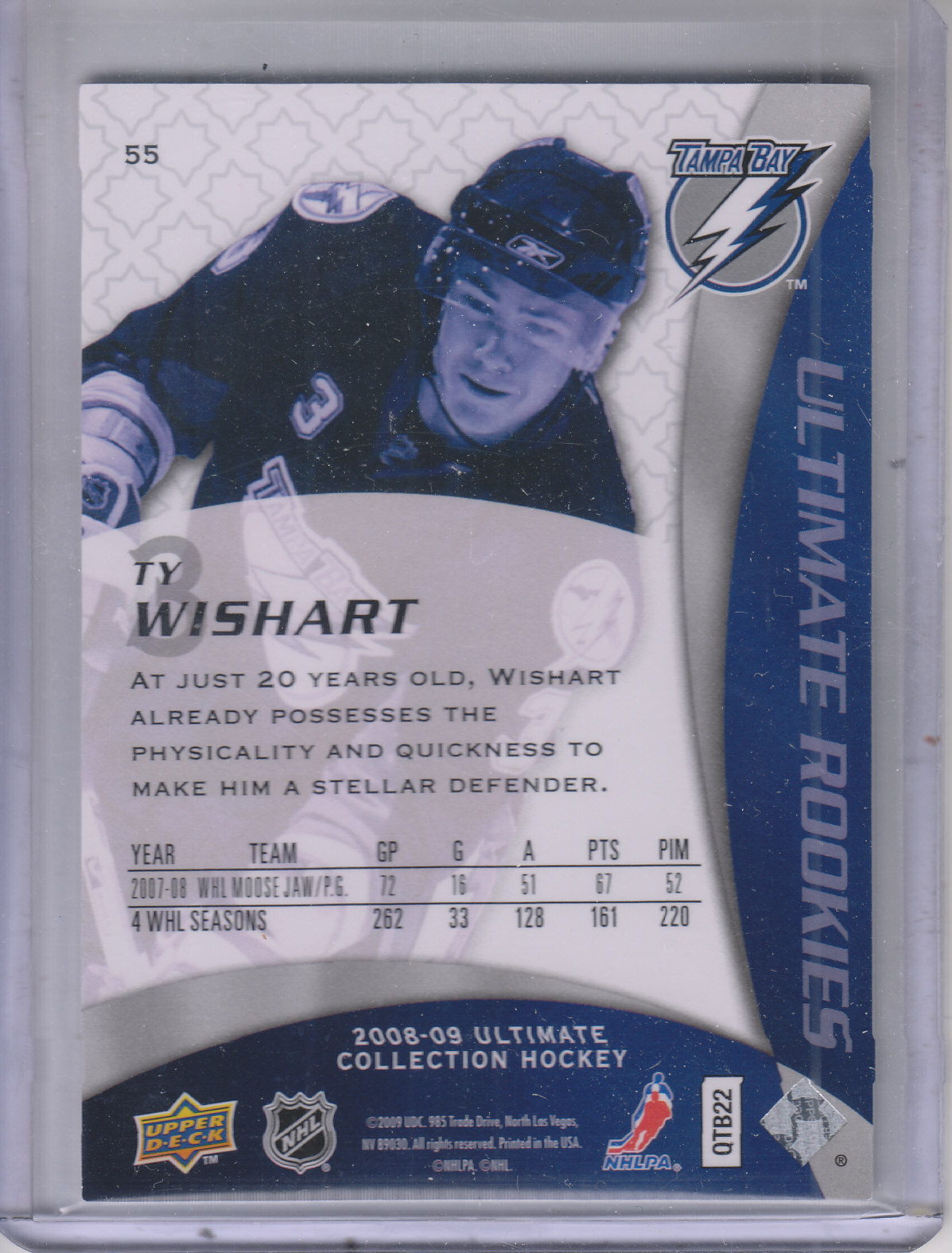 2008-09 Ultimate Collection #55 Ty Wishart RC back image