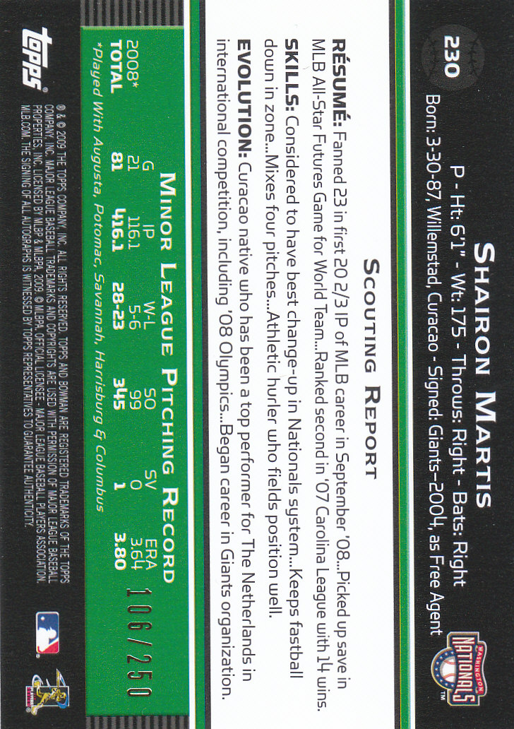 Carte parallele Bowman Baseball 2009 "Main Set Orange" - Foto 3 di 15