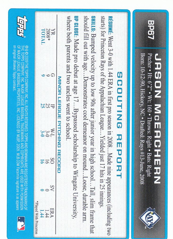 2009 Bowman Baseball "Prospects" Insert Cards #BP1 to #BP90 - Picture 132 of 178