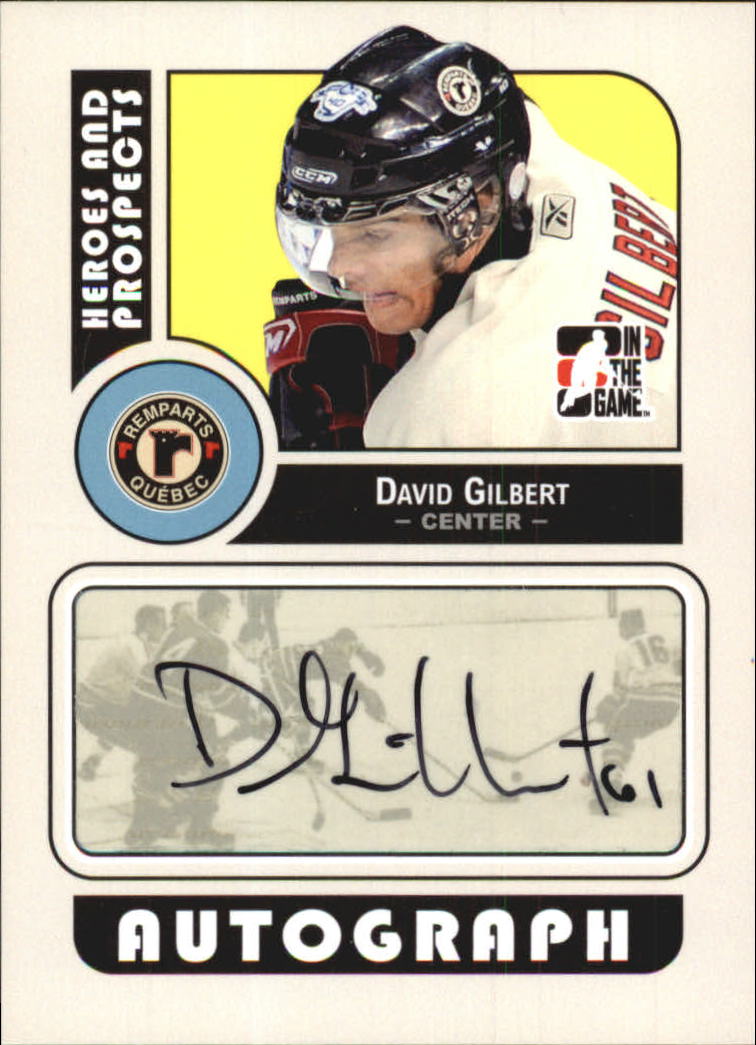 2008-09 ITG Heroes and Prospects Autographs #ADG David Gilbert