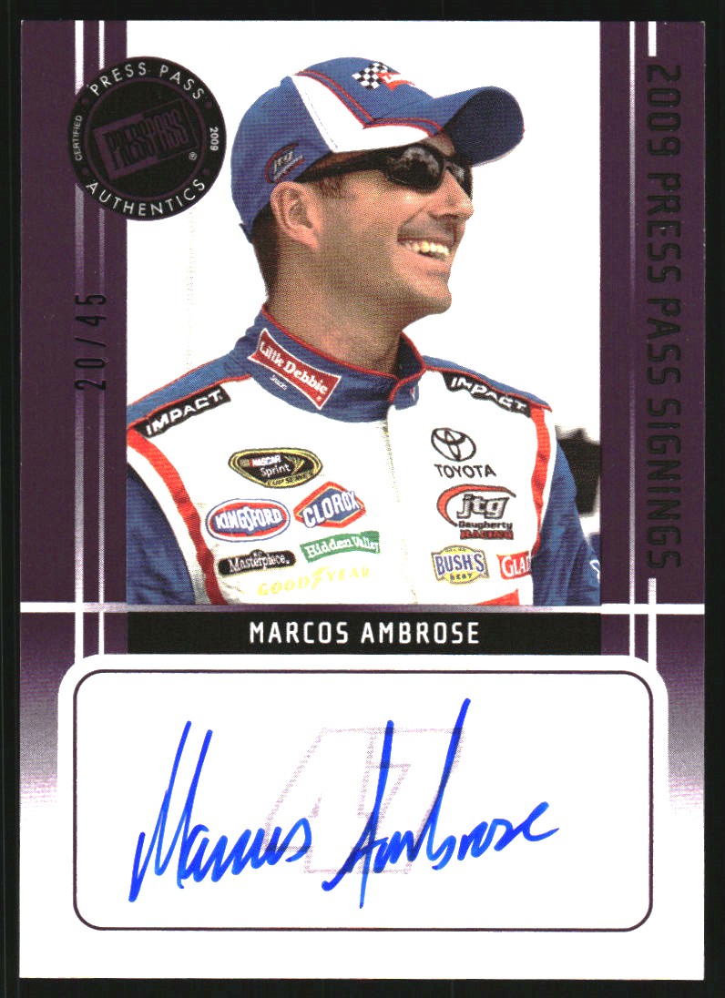 2009 Press Pass Signings Purple #4 Marcos Ambrose/45