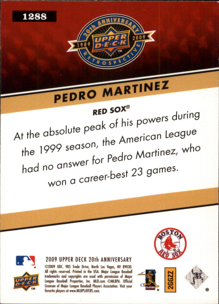 2009 Upper Deck 20th Anniversary #1288 Pedro Martinez back image