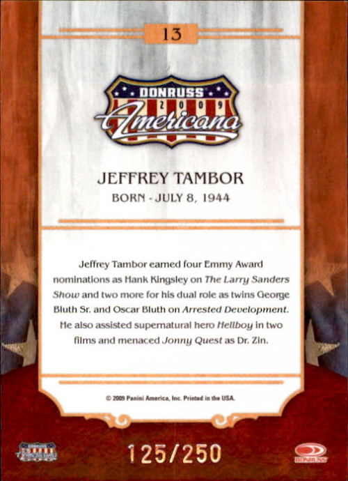 2009 Americana Silver Proofs Retail #13 Jeffrey Tambor back image