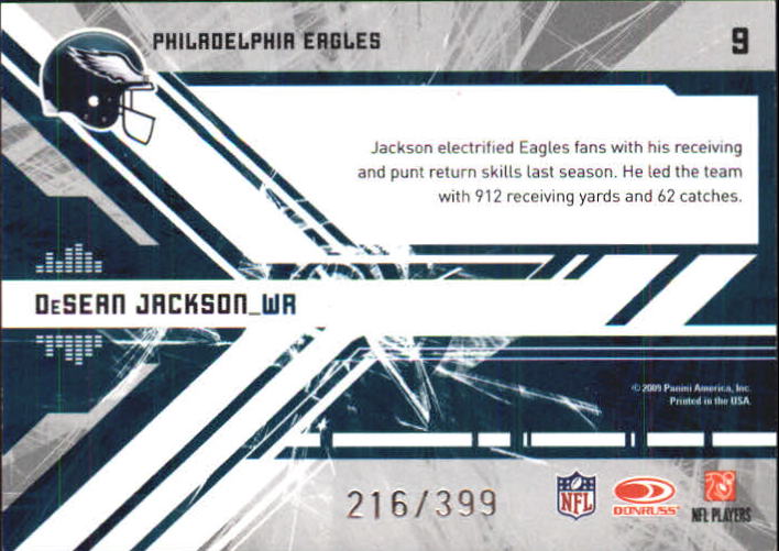 2009 Donruss Elite Chain Reaction Black #9 DeSean Jackson