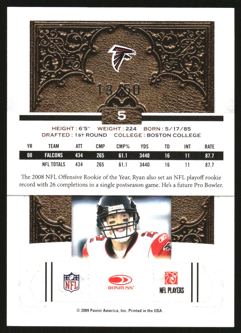 2009 Donruss Classics Timeless Tributes Gold #5 Matt Ryan