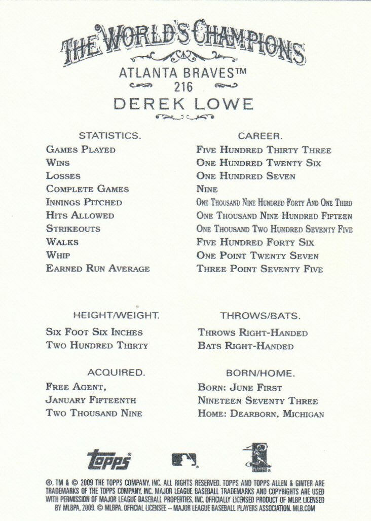 2009 Allen and Ginter (Topps) Baseball "Main Set" Cards #176 to #350 - Picture 79 of 332