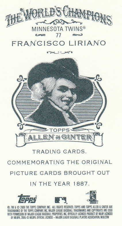 2009 Allen and Ginter (Topps) Baseball "Mini" Parallel Cards - Picture 311 of 409