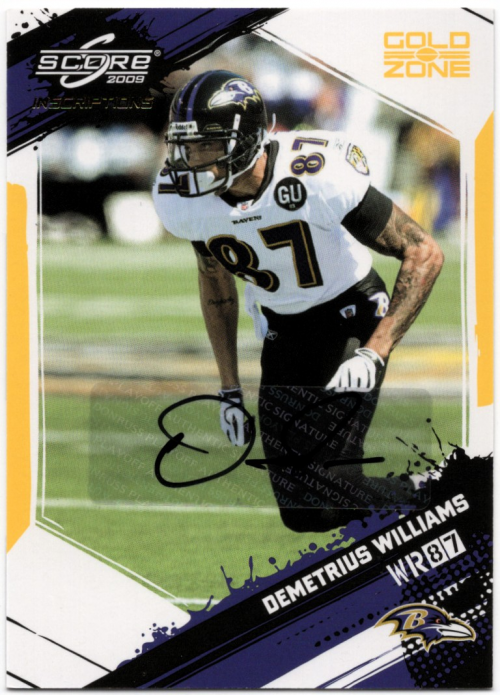 2009 Score Inscriptions Autographs Gold Zone #19 Demetrius Williams/50