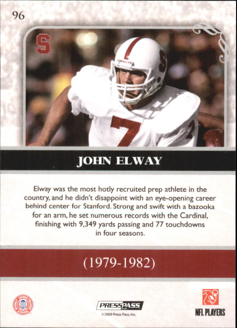 2009 Press Pass Legends Bronze #96 John Elway back image