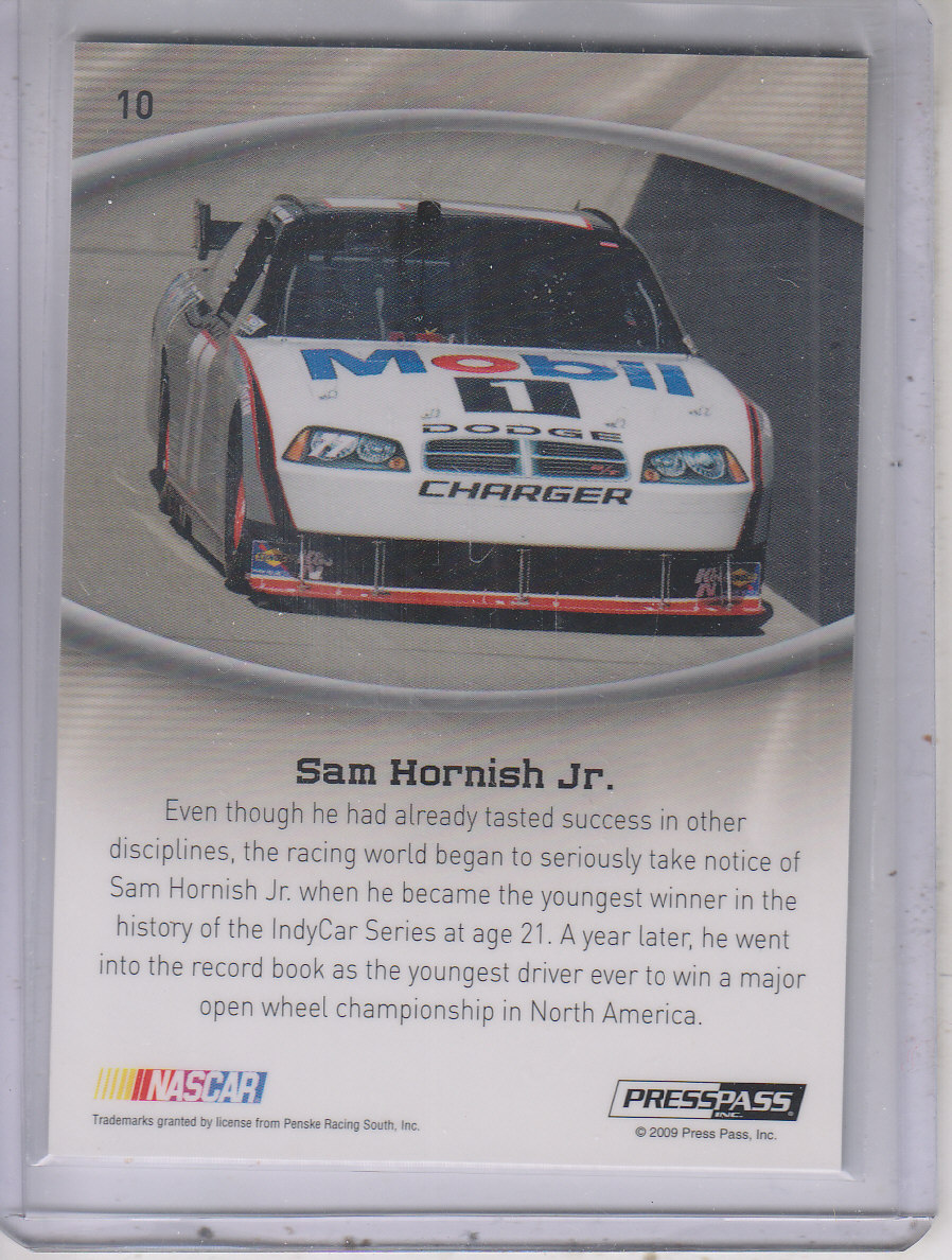 2009 Press Pass Showcase #10 Sam Hornish Jr. back image