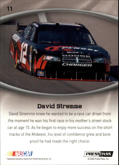 2009 Press Pass Showcase 2nd Gear #11 David Stremme back image