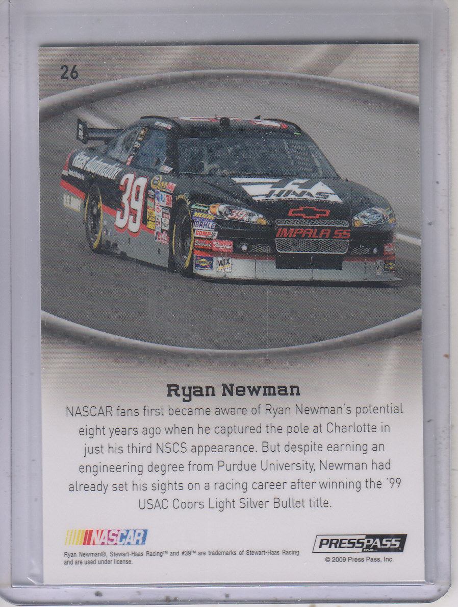 2009 Press Pass Showcase 2nd Gear #26 Ryan Newman back image