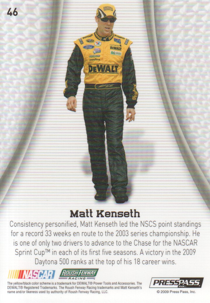 2009 Press Pass Showcase 2nd Gear #46 Matt Kenseth EE back image