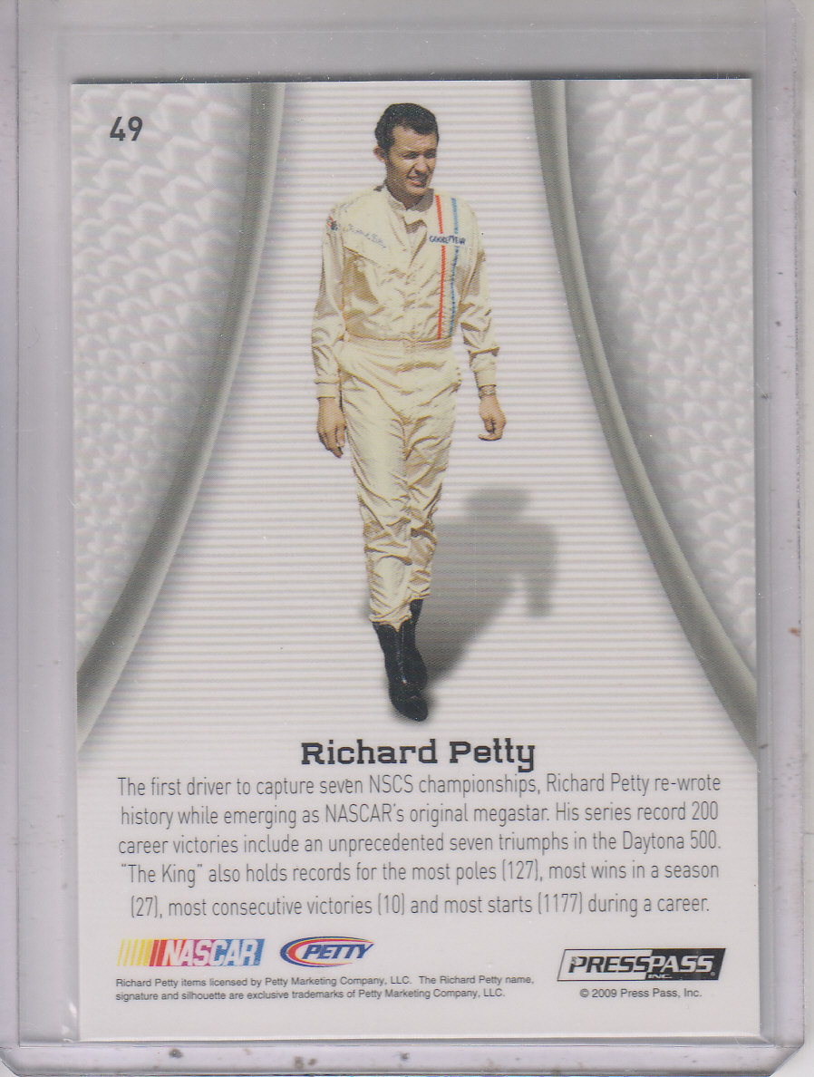 2009 Press Pass Showcase 2nd Gear #49 Richard Petty EE back image