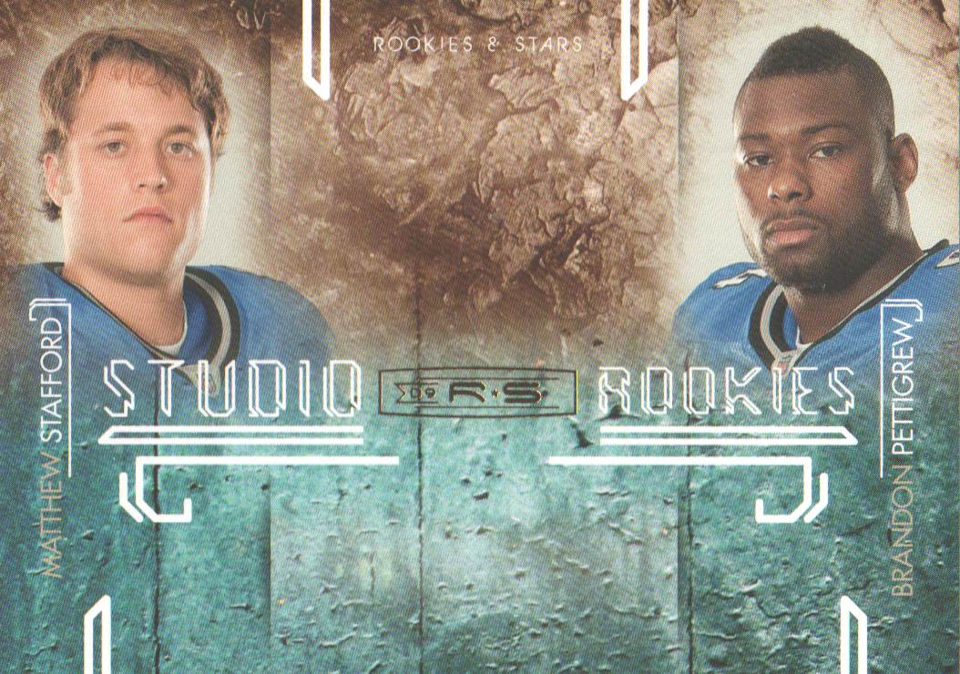 2009 Donruss Rookies and Stars Studio Rookies Combos Gold #4 Matthew Stafford/Brandon Pettigrew