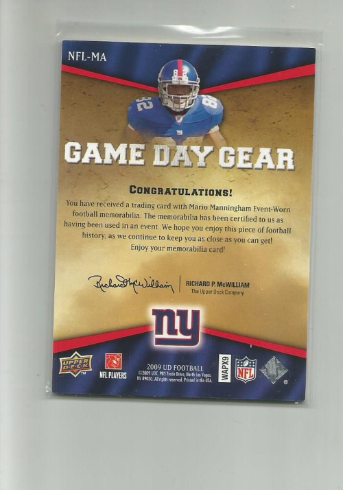 2009 Upper Deck Game Day Gear #BO John David Booty - - Event-Worn Jersey  Card - NM-MT