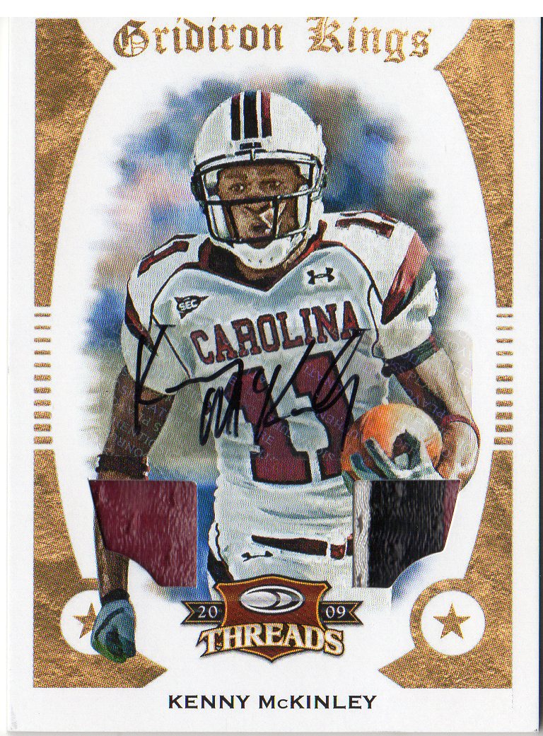 2009 Donruss Threads College Gridiron Kings Material Autographs Prime #31 Kenny McKinley