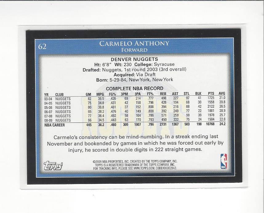 Carmelo Anthony cards (2004-2023) Nuggets Thunder Knicks Blazers - You Choose - Bild 127 von 284