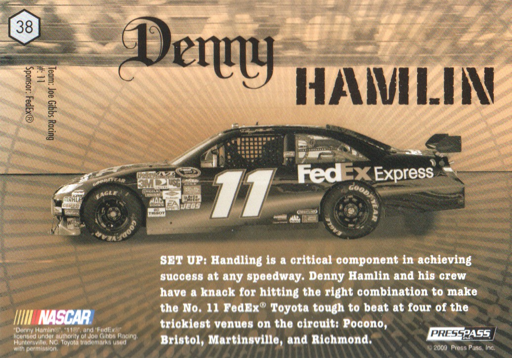 2009 VIP #38 Denny Hamlin's Car RR back image