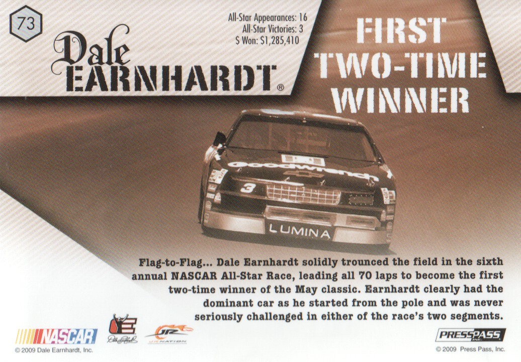 2009 VIP #73 Dale Earnhardt AS back image