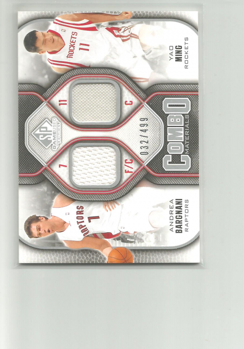 2009-10 SP Game Used Combo Materials #CMBM Andrea Bargnani/Yao Ming