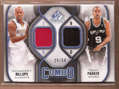 2009-10 SP Game Used Combo Materials 50 #CMBP Chauncey Billups/Tony Parker