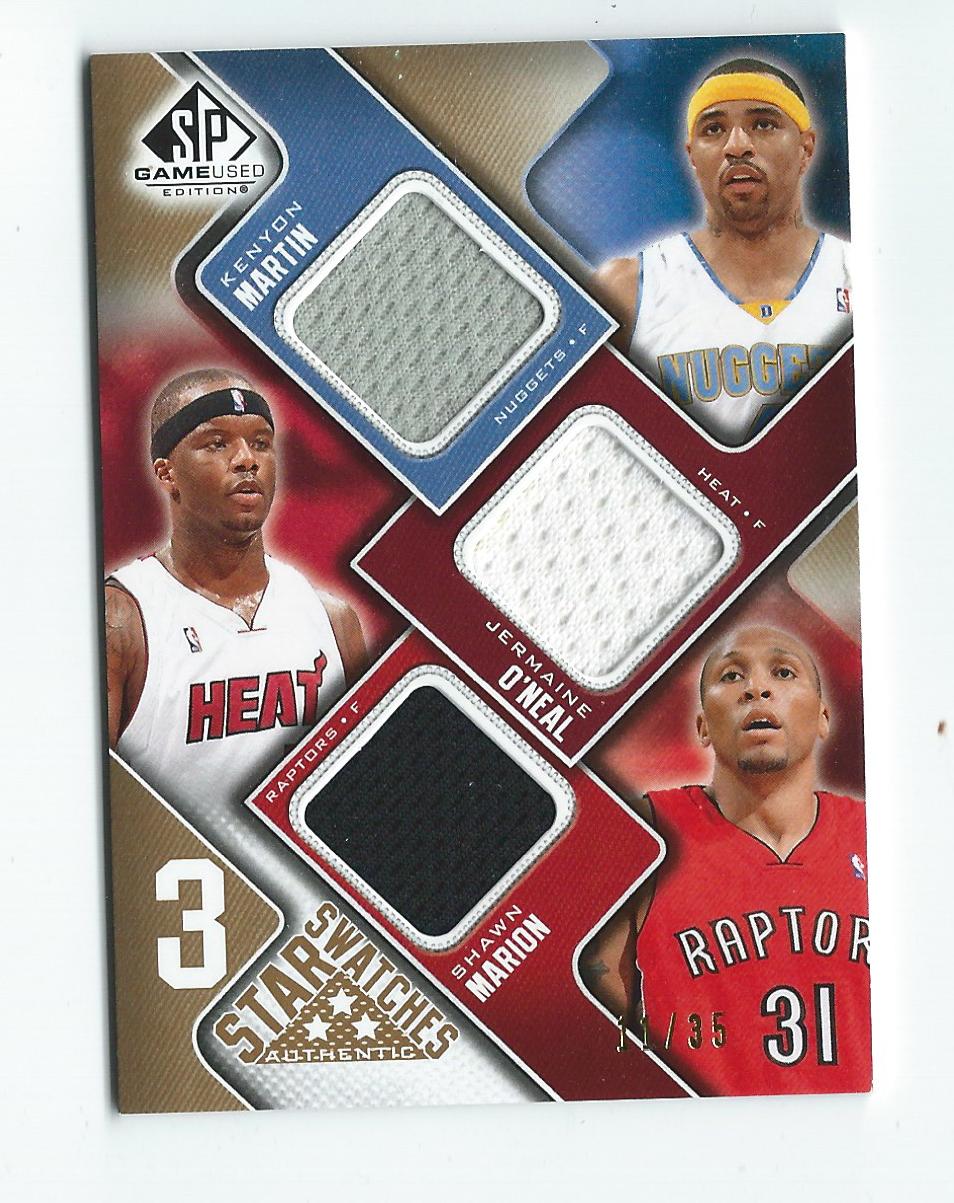 2009-10 SP Game Used 3 Star Swatches 35 #3SMMO Shawn Marion/Jermaine O'Neal/Kenyon Martin