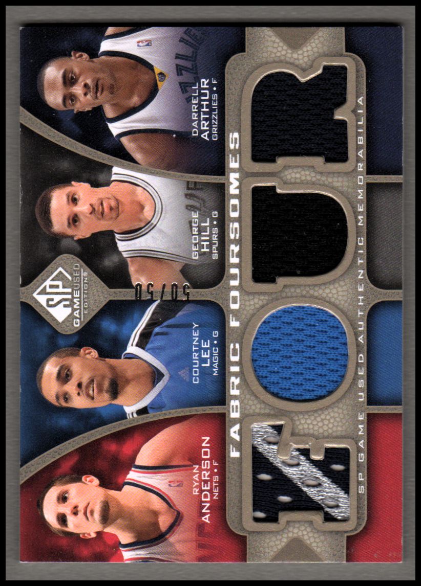 2009-10 SP Game Used Fabric Foursomes 50 #F4ALAH Courtney Lee/George Hill/Ryan Anderson/Darrell Arthur