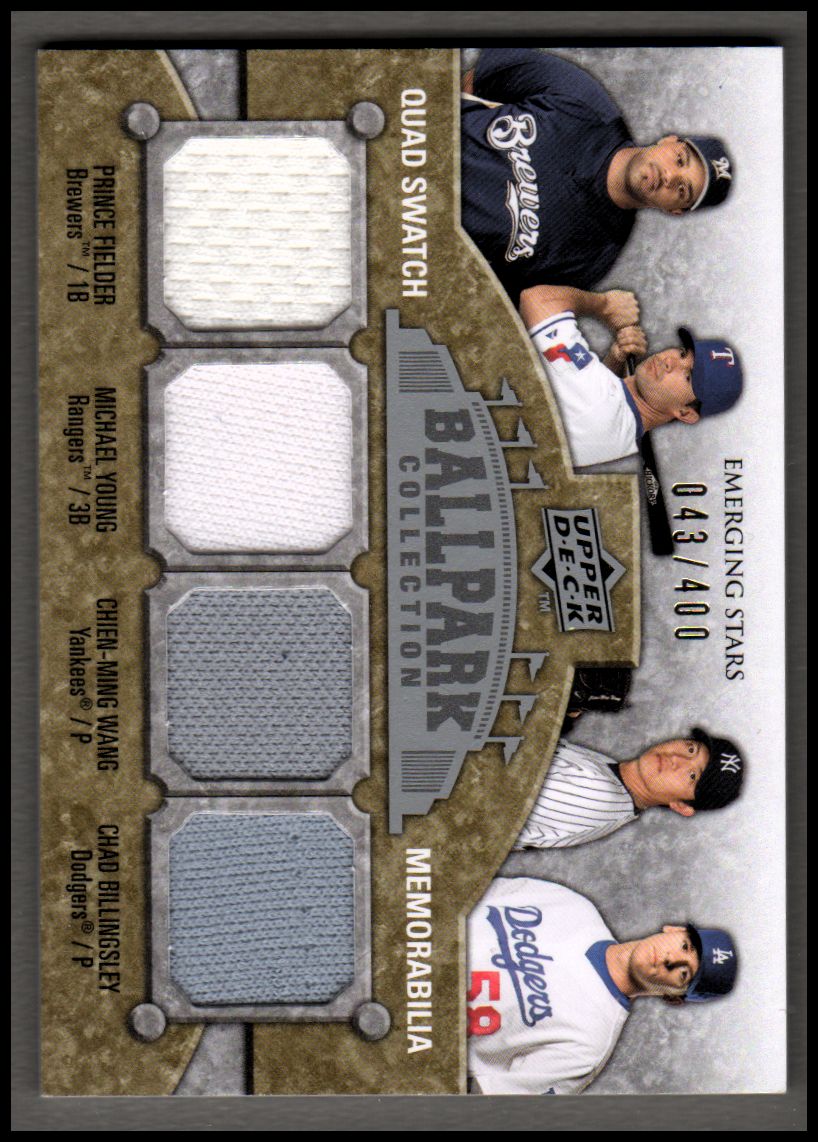 2009 Upper Deck Ballpark Collection #230 Chien-Ming Wang/Michael Young/Chad Billingsley/Prince Fielder/400