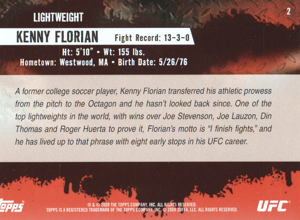 Carte Topps UFC BASE MMA 2009 scegli dall'elenco - Foto 3 di 145