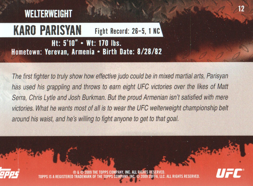 Carte Topps UFC BASE MMA 2009 scegli dall'elenco - Foto 13 di 145