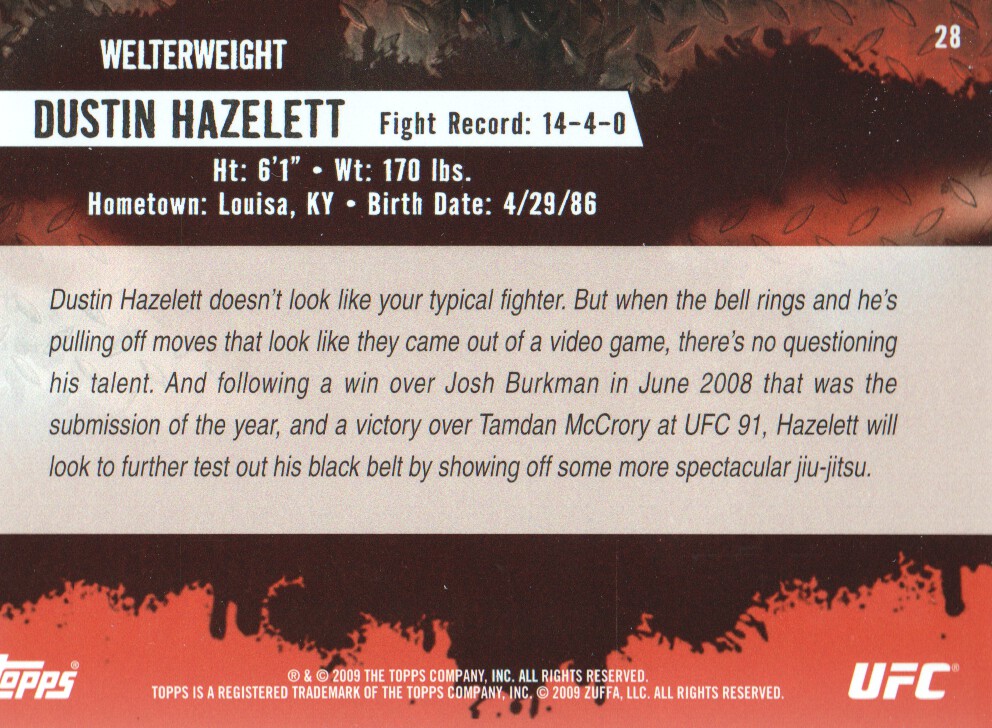 Carte Topps UFC BASE MMA 2009 scegli dall'elenco - Foto 33 di 145