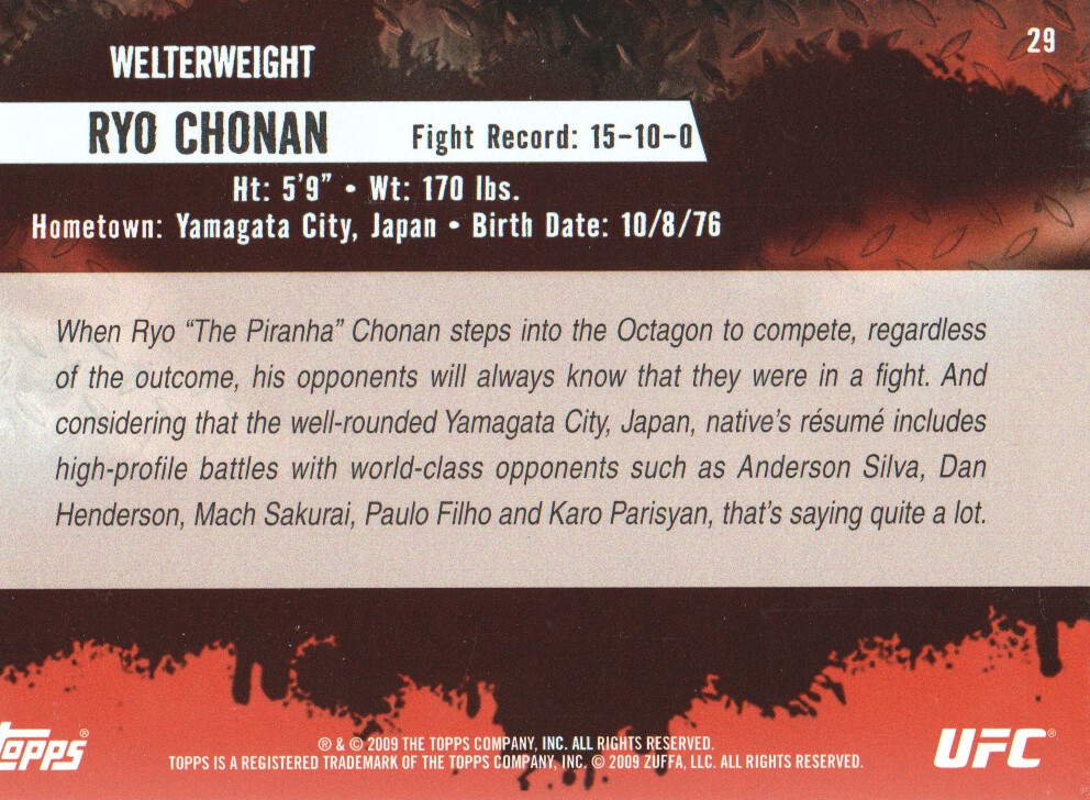 Carte Topps UFC BASE MMA 2009 scegli dall'elenco - Foto 35 di 145
