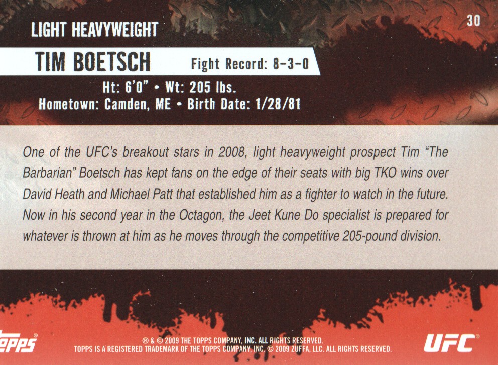 Carte Topps UFC BASE MMA 2009 scegli dall'elenco - Foto 37 di 145